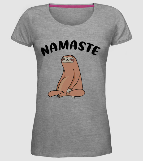 Leneș meditând model gri pe tricou