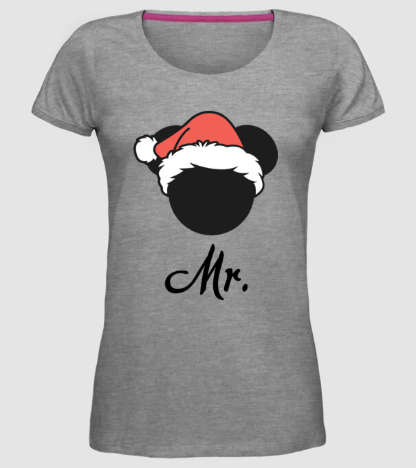 mr christmas model gri pe tricou