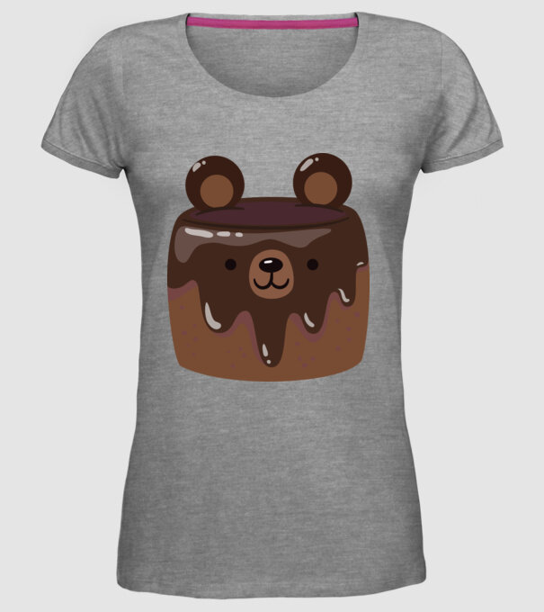 Ursuleț prăjitură model gri pe tricou