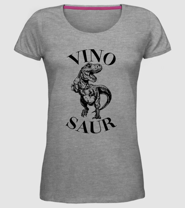 Vinosaur model gri pe tricou