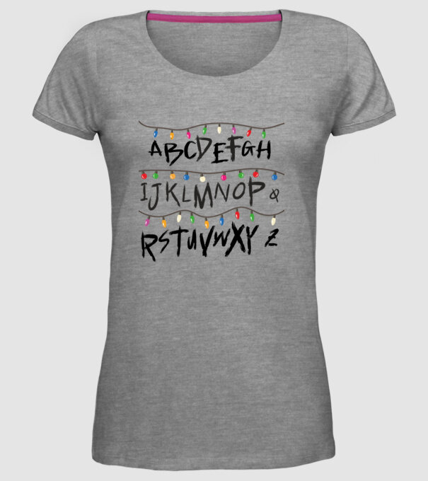abcdef stanger things model gri pe tricou