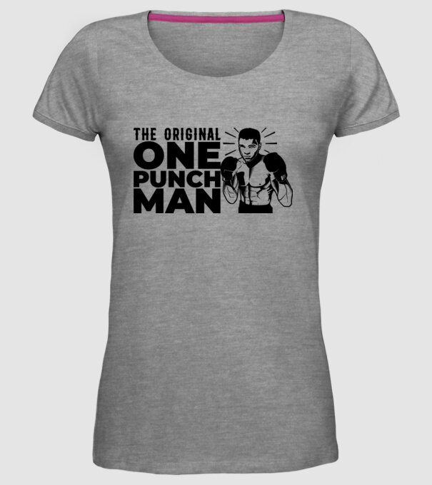 Ali the original one punch man model gri pe tricou