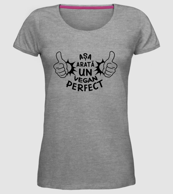 Așa arată un VEGAN perfect model gri pe tricou