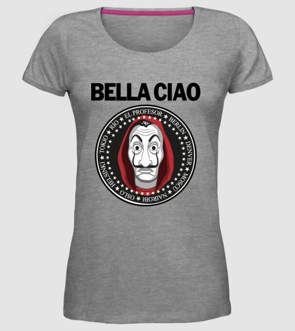 bella ciao stroke model gri pe tricou