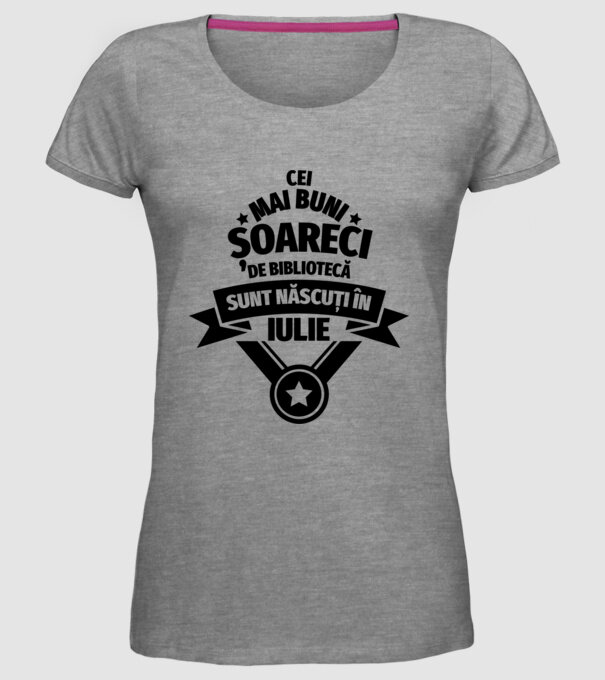 Cei mai buni șoareci de bibliotecă sunt născuți în iulie model gri pe tricou