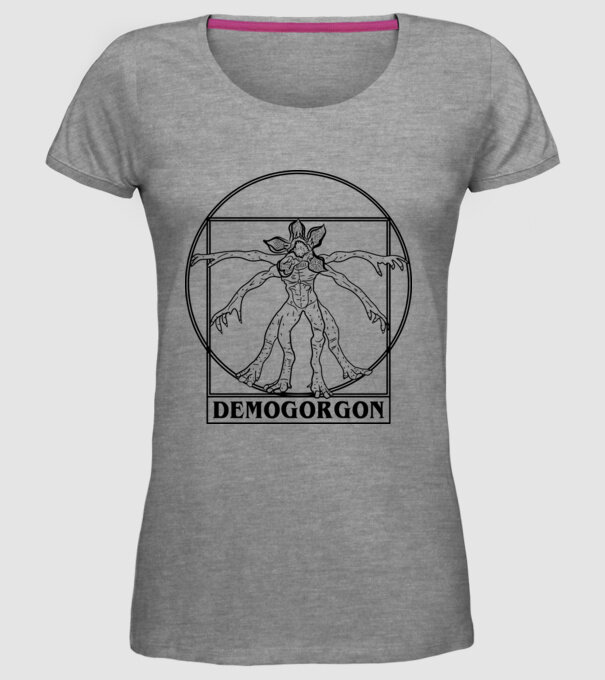demogorgon da vinci model gri pe tricou