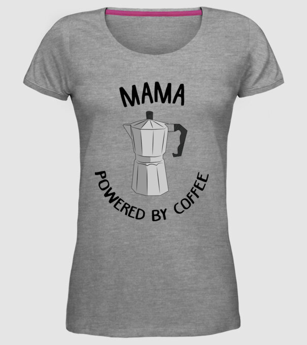 Mama powered by coffee_D1655019 model gri pe tricou