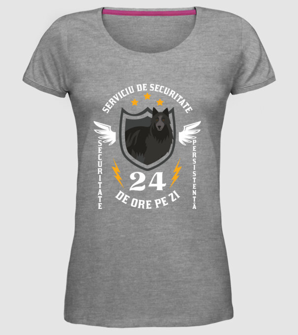 serviciu de securitate - securitate - persistență - 24 de ore pe zi model gri pe tricou