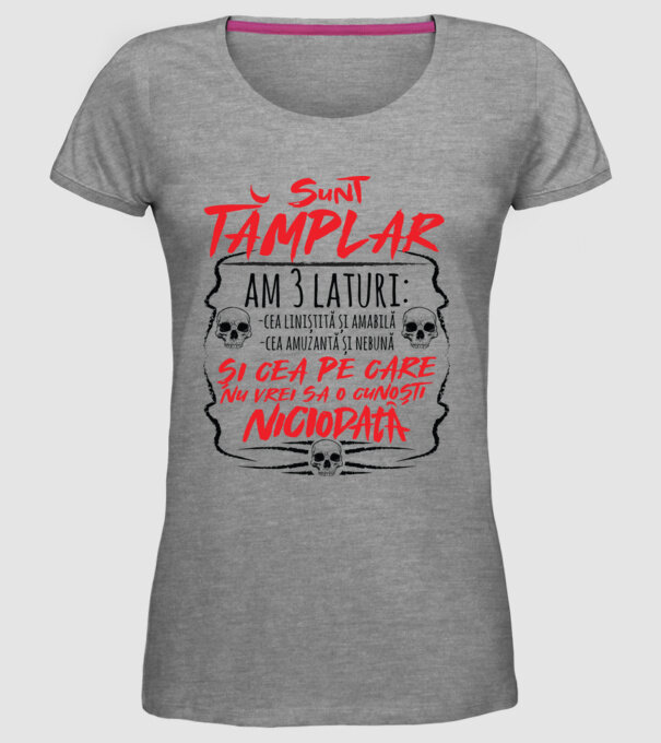 sunt tâmplar am 3 laturi model gri pe tricou