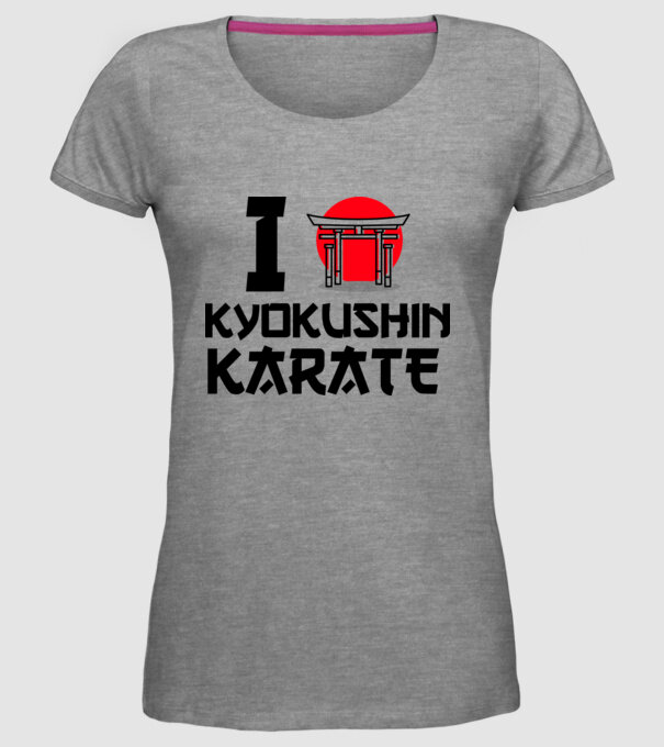 I love Kyokushin Karate model gri pe tricou