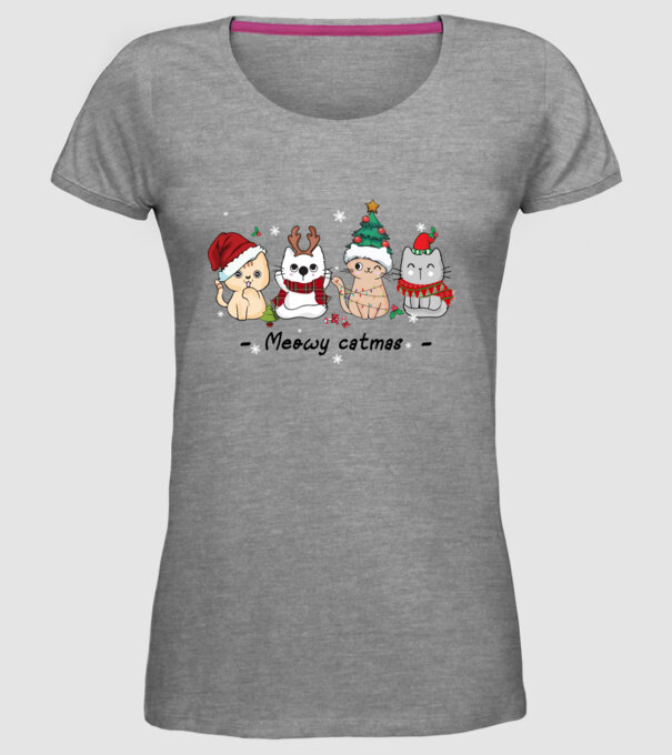 Meowy catmas 2 model gri pe tricou