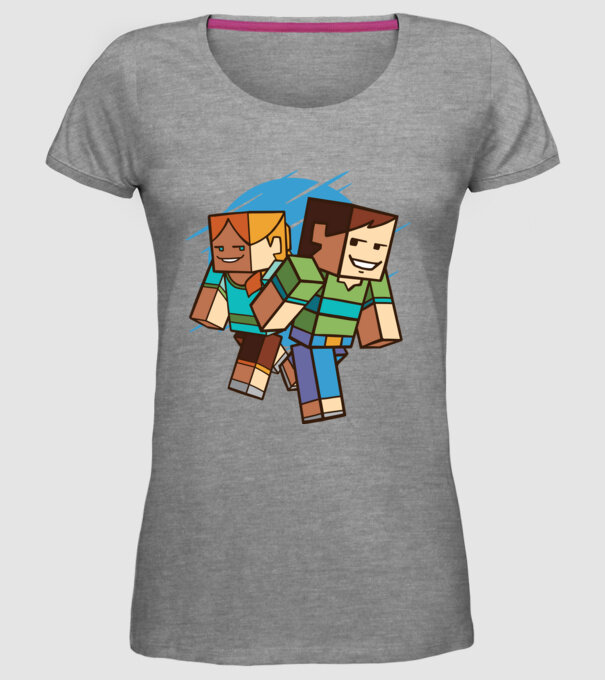 Minecraft model gri pe tricou