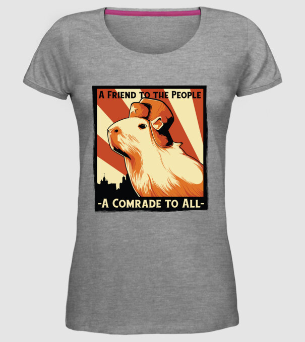 Soviet Capybara model gri pe tricou