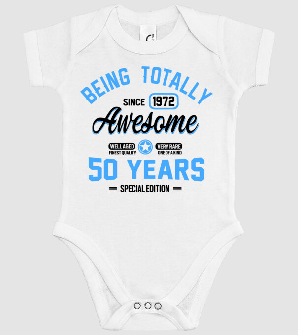 50 years of being totally awesome model alb pe tricou