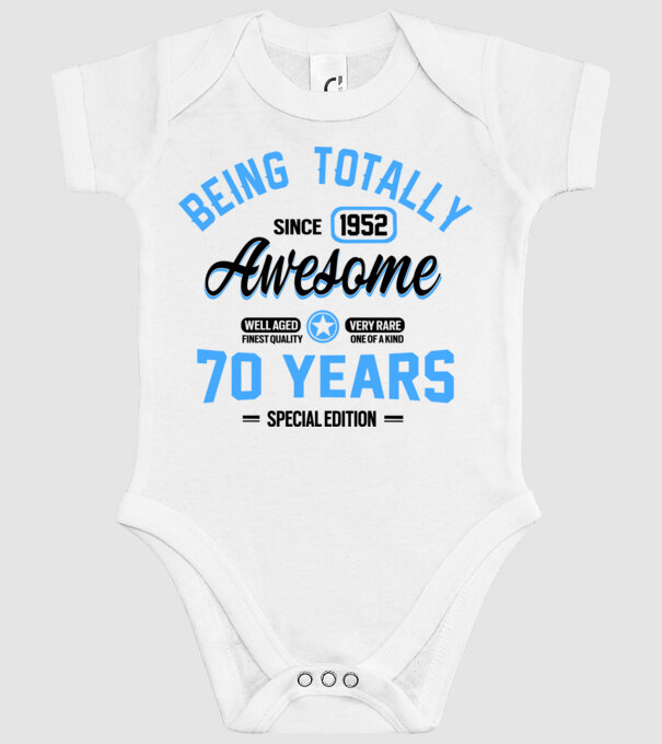 70 years of being totally awesome model alb pe tricou