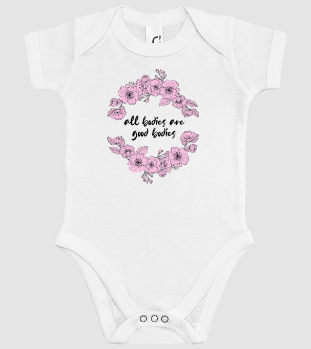All bodies are good bodies floral model alb pe tricou