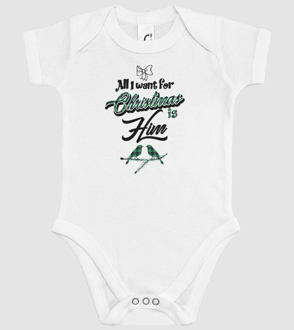 All i want for Christmas is Him model alb pe tricou