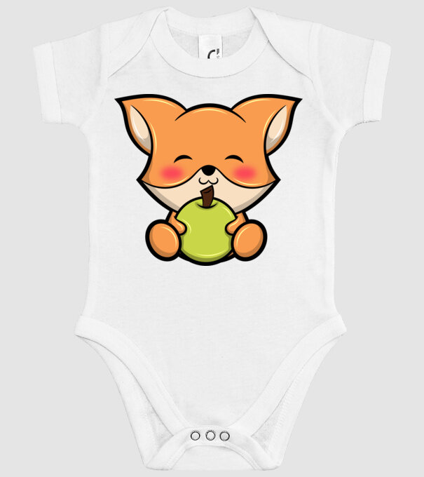 Baby Fox model alb pe tricou