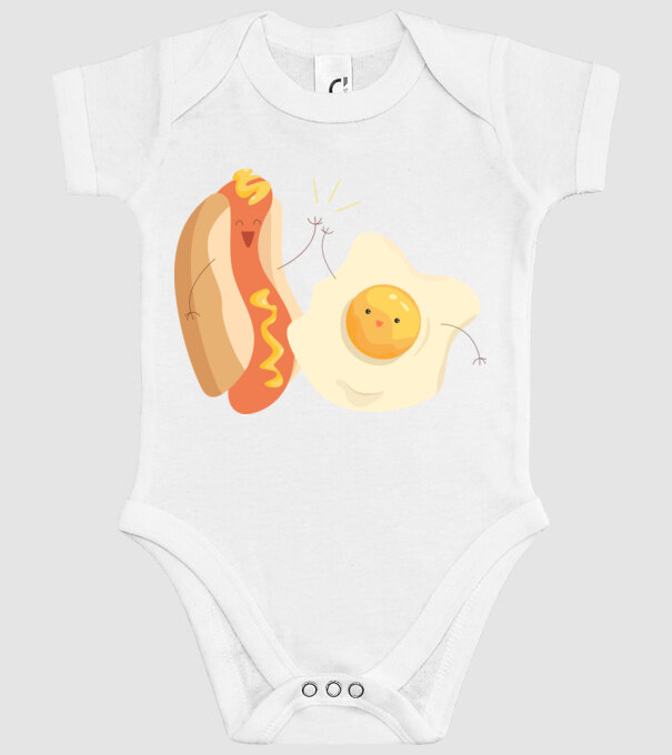 best friends hot dog egg model alb pe tricou