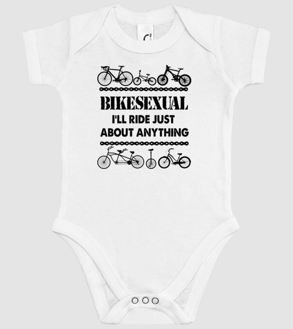Bikesexual model alb pe tricou