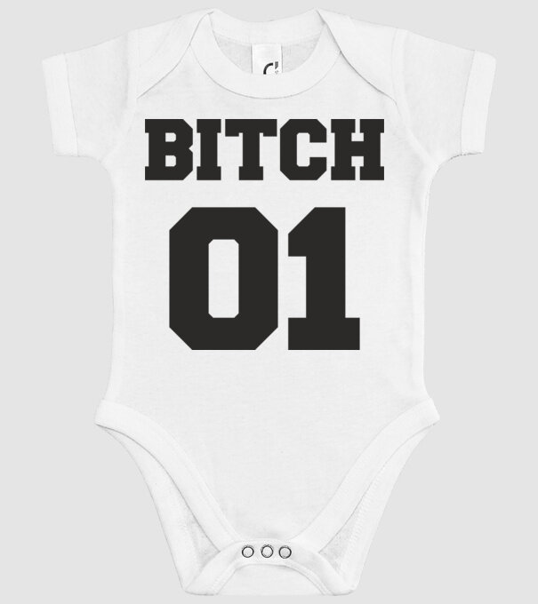 Bitch 01 model alb pe tricou
