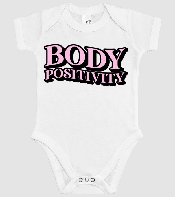 BodyPositivity model alb pe tricou