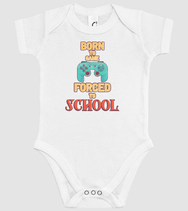 Born to game model alb pe tricou