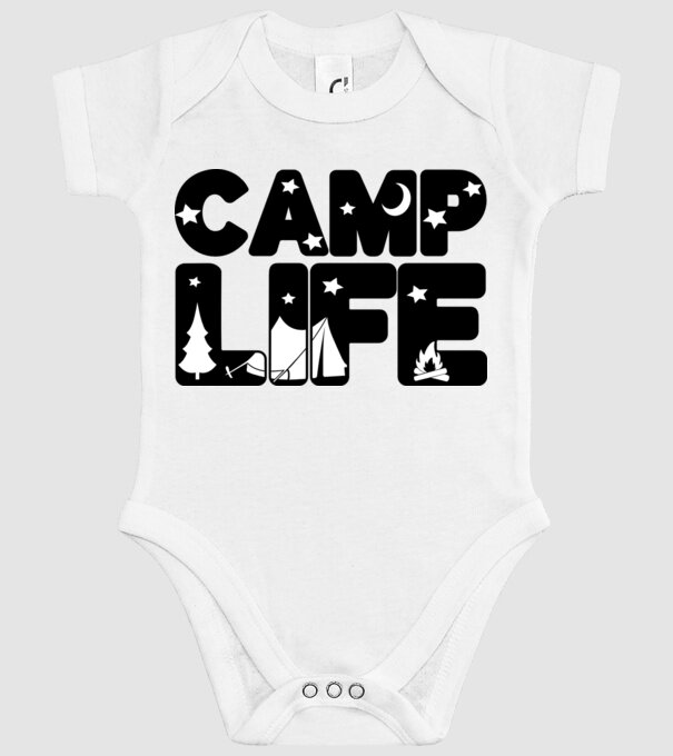 Camp life 2c model alb pe tricou