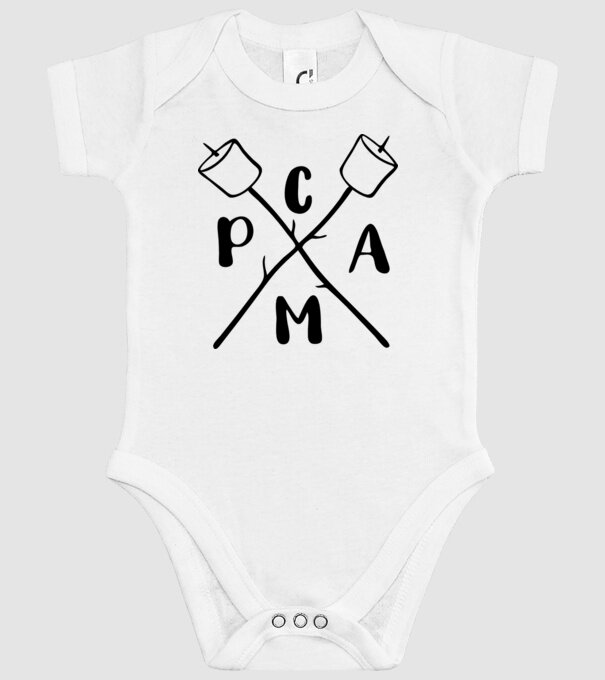 Camp marshmallow model alb pe tricou