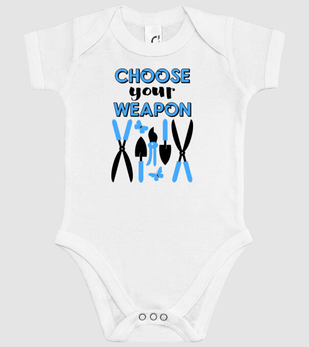 Choose your weapon model alb pe tricou
