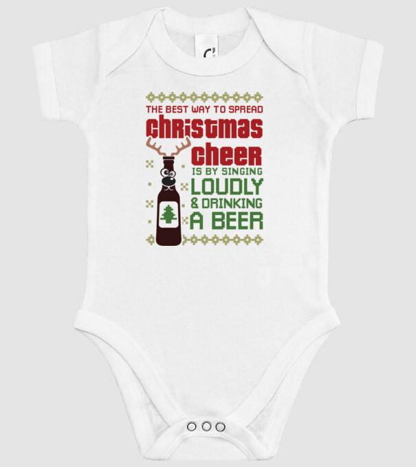 Christmas cheer beer pulovăr urât model alb pe tricou