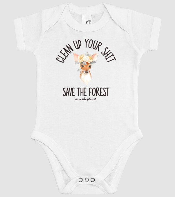Clean up your shit model alb pe tricou