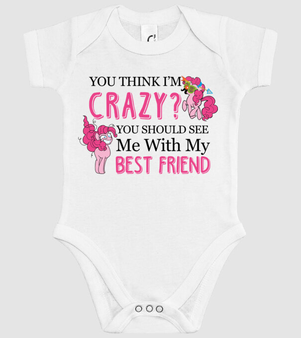 Crazy Friend Unicorn model alb pe tricou