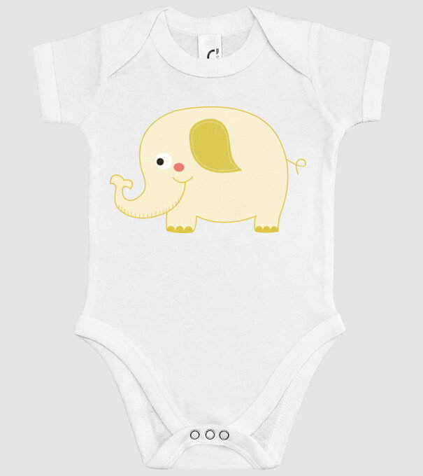 Cute elephant model alb pe tricou