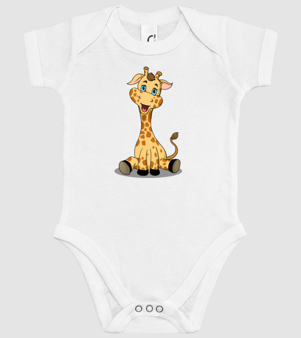 Cute giraffe model alb pe tricou