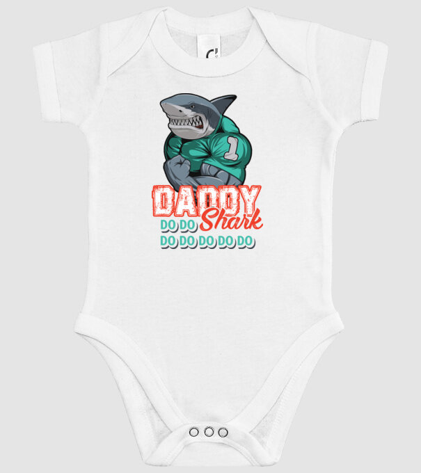 Daddy Shark do do do do model alb pe tricou