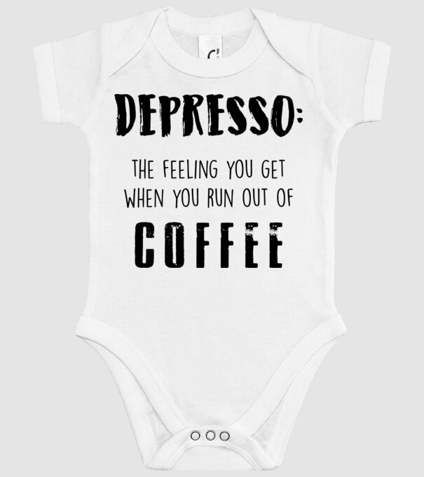 Depresso model alb pe tricou