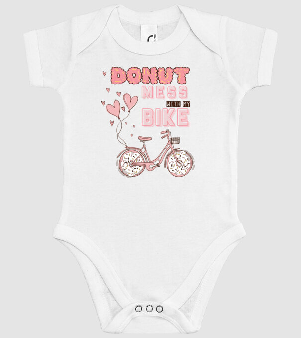 Donut mess with my bike model alb pe tricou
