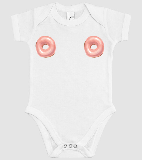 Donut titties model alb pe tricou