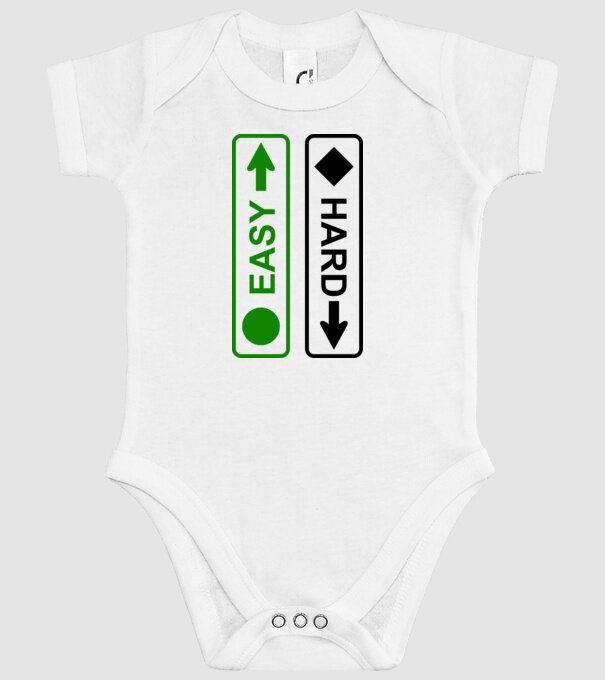 Easy - Hard model alb pe tricou