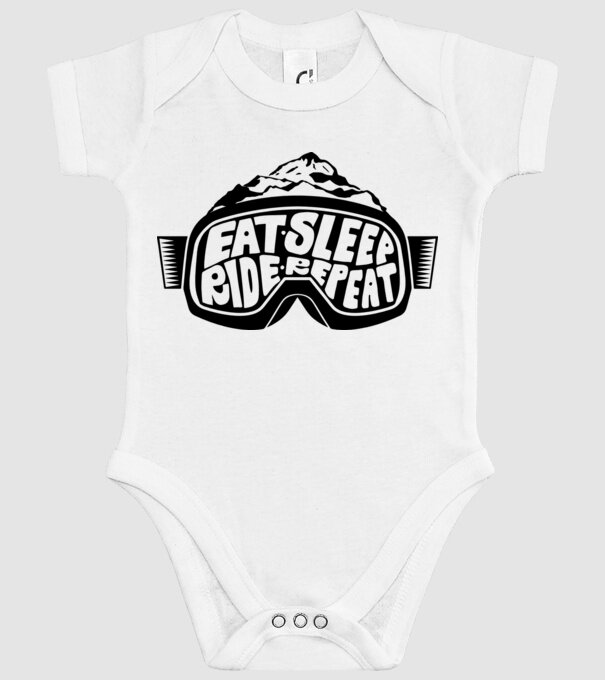 Eat sleep ride repeat model alb pe tricou