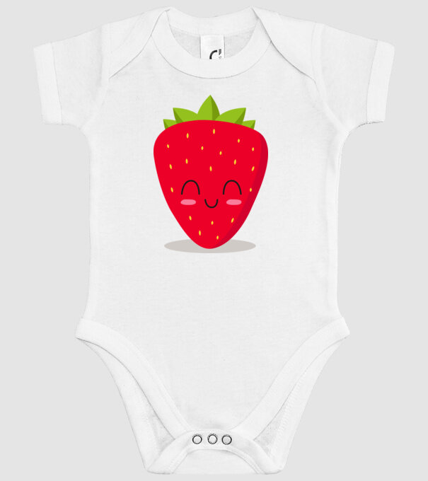 Căpșuni model alb pe tricou