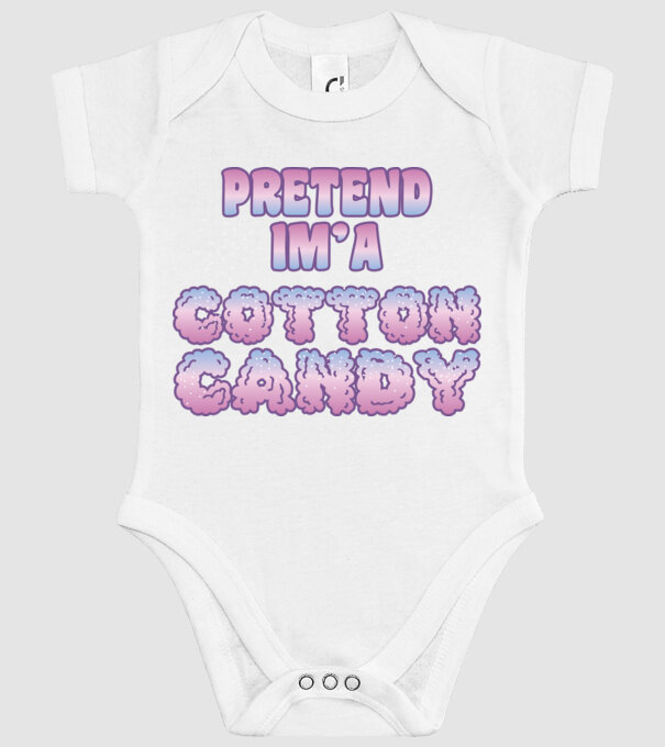 Vată de zahăr carnaval model alb pe tricou