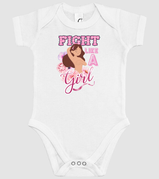 FIGHT like a girl model alb pe tricou