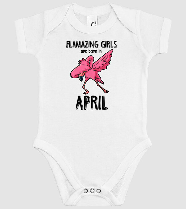 Flamazing girls are born in april black model alb pe tricou