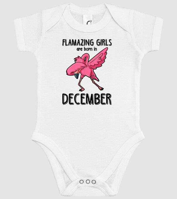 Flamazing girls are born in december black model alb pe tricou