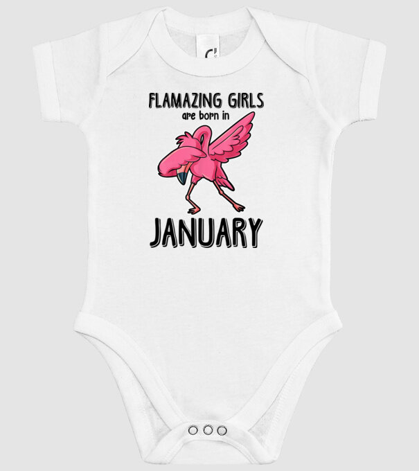 Flamazing girls are born in january black model alb pe tricou