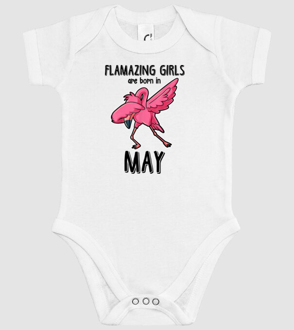Flamazing girls are born in may black model alb pe tricou