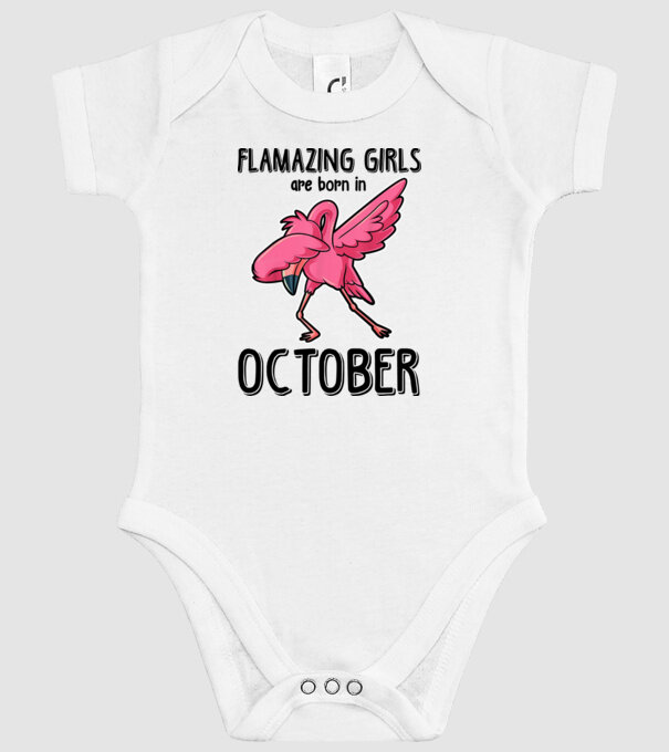 Flamazing girls are born in october black model alb pe tricou