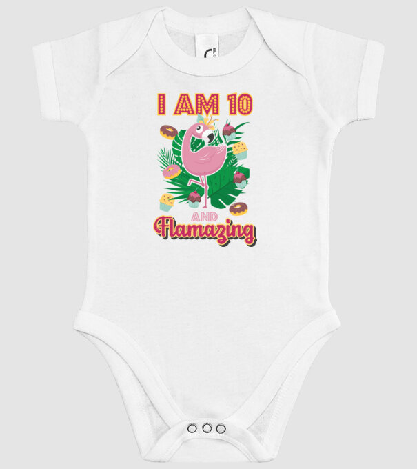 FLAMAZING Birthday 10 Years old model alb pe tricou
